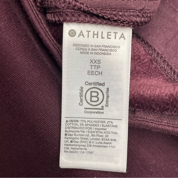 Athleta Burgundy Cozy Karma Twist Neck Sweatshirt Size XXS - Picture 12 of 16